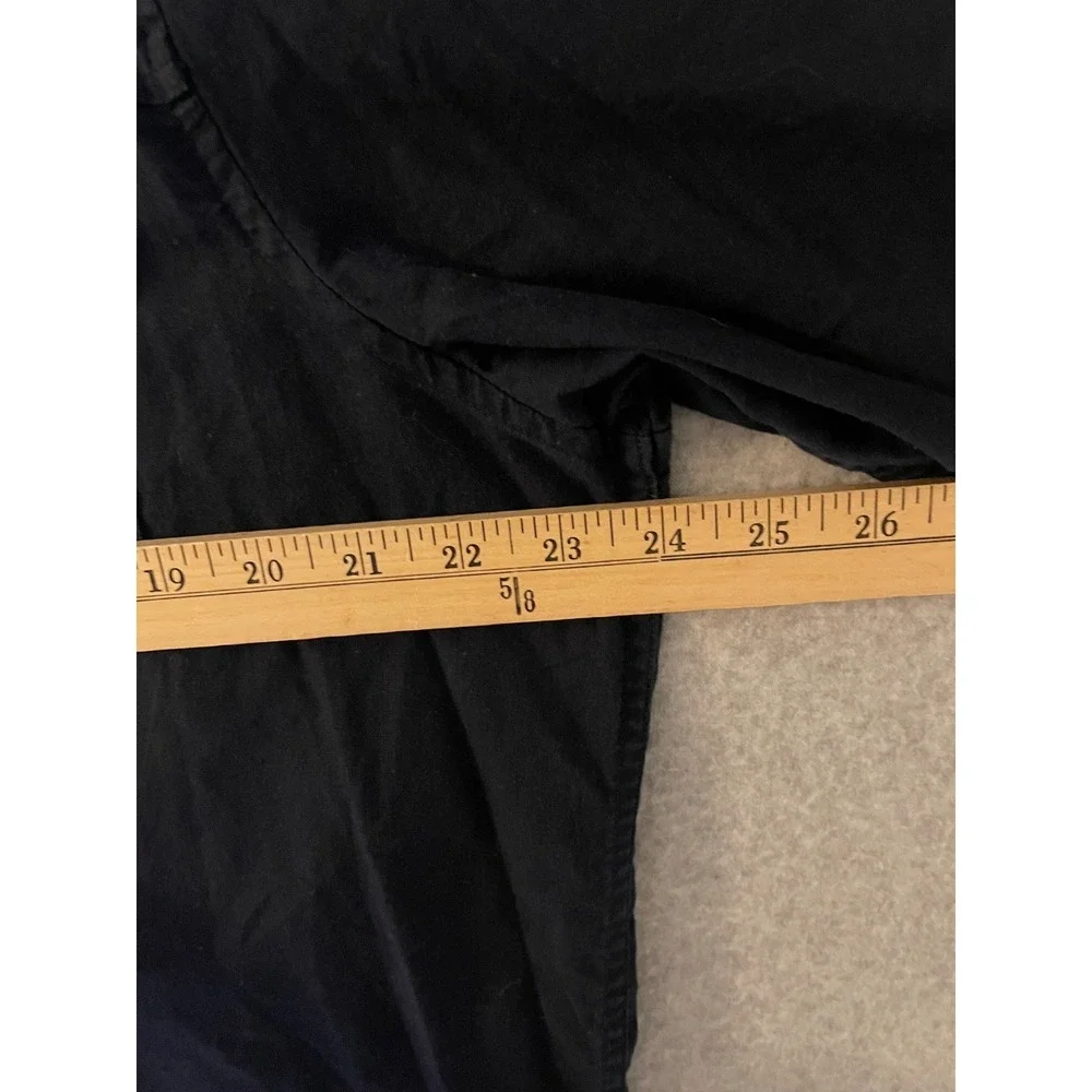 Michael Kors Mens Shirt XL Navy Roll Tab Sleeve Linen Cotton Blend Button Up